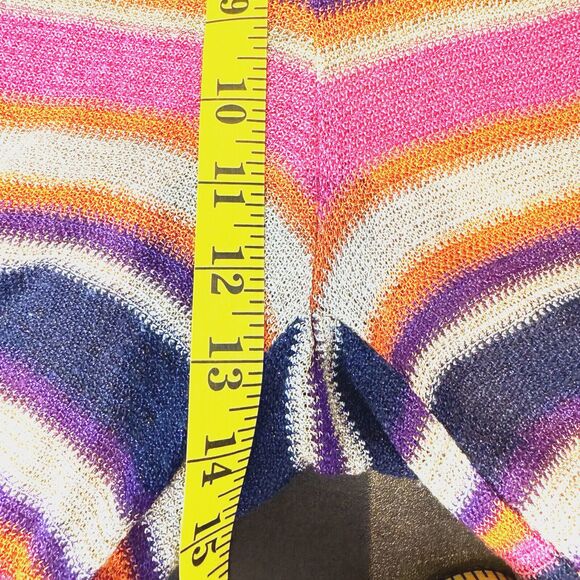 Trina Turk Wide-leg Eden Pants Size Small Orange Multi Metallic Knit Summer Chic - Picture 10 of 12